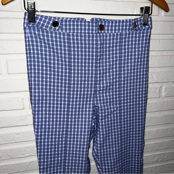 Forever 21 Blue and White Gingham Printed Skinny Leg Pants, Women’s Size Small - Picture 3 of 6